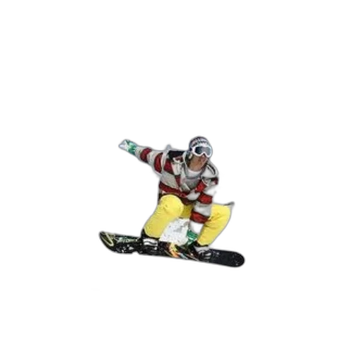 robot, 3d render, snowboarder, action transparent PNG cut-out