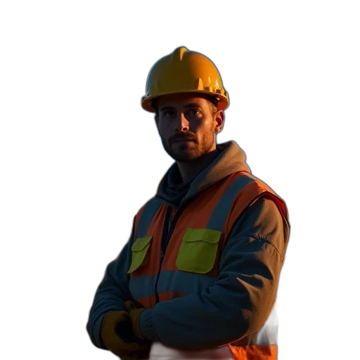staff, face, hat, jacket transparent PNG cut-out