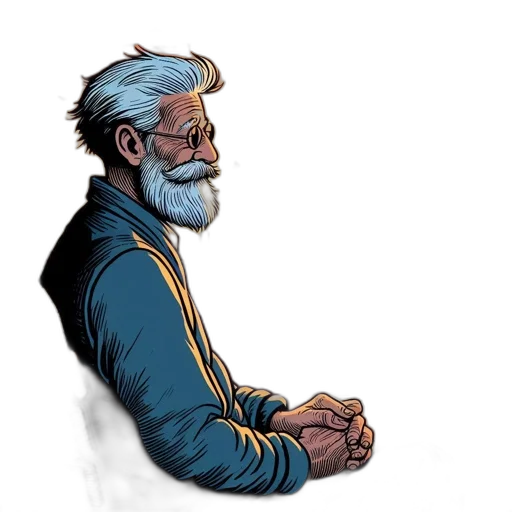 jacket, staff, comic book art, concept art transparent PNG cut-out