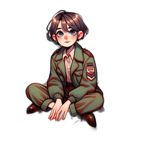 jacket, weapon, creature, staff transparent PNG cut-out