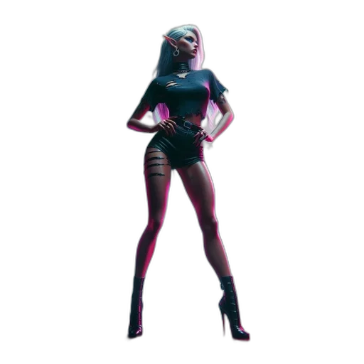 dress, robot, creature, staff transparent PNG cut-out