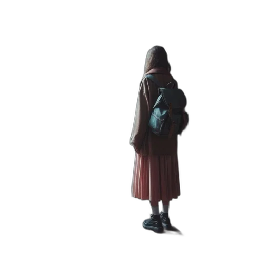 dress, jacket, umbrella, staff transparent PNG cut-out