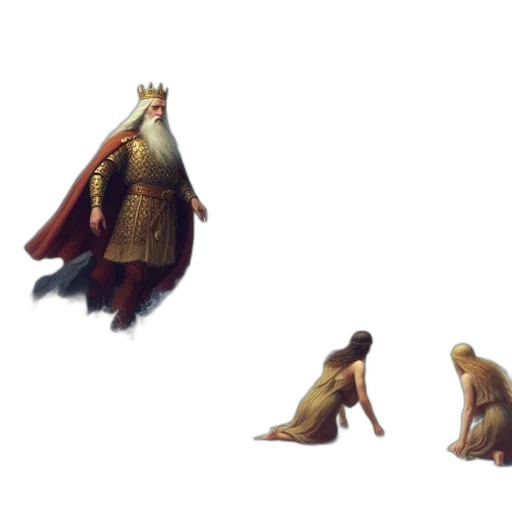 dress, crown, sword, creature transparent PNG cut-out
