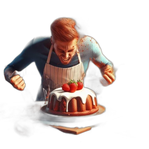 food, staff, robot, 3d render transparent PNG cut-out