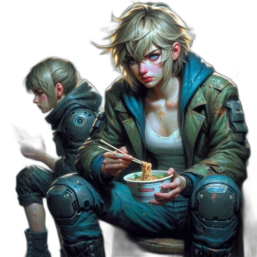jacket, cyberpunk, concept art, comic book art transparent PNG cut-out