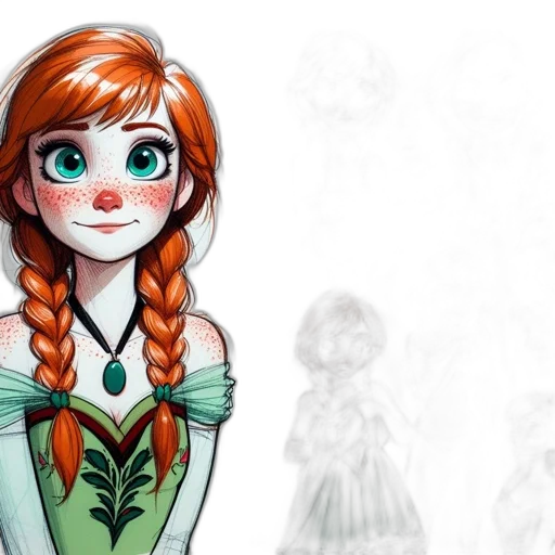 dress, fantasy art, concept art, comic book art transparent PNG cut-out