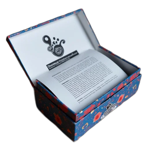 box, blue, red, patterned transparent PNG cut-out