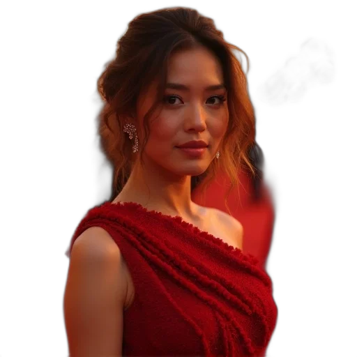 dress, jewelry, staff, face transparent PNG cut-out