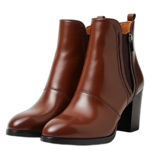 shoes, pair, brown, leather transparent PNG cut-out