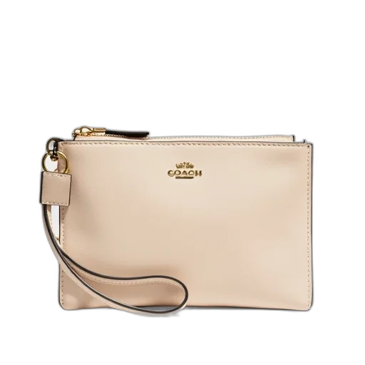 golden, coach, wristlet, leather transparent PNG cut-out