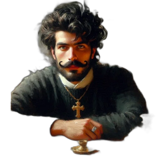 staff, face, sword, crown transparent PNG cut-out