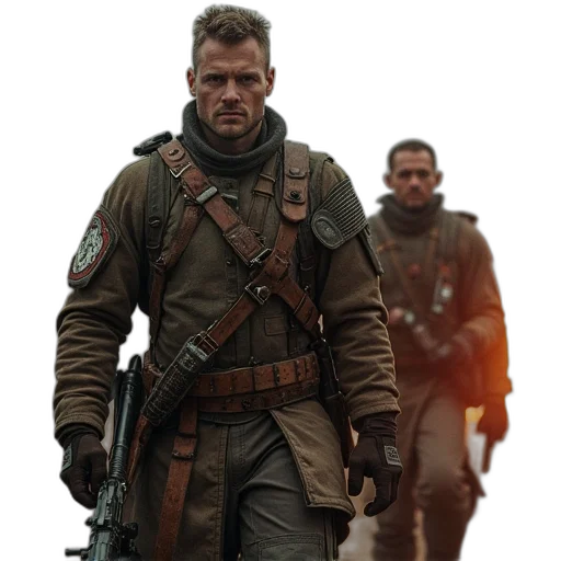 jacket, concept art, earth tones, captain transparent PNG cut-out