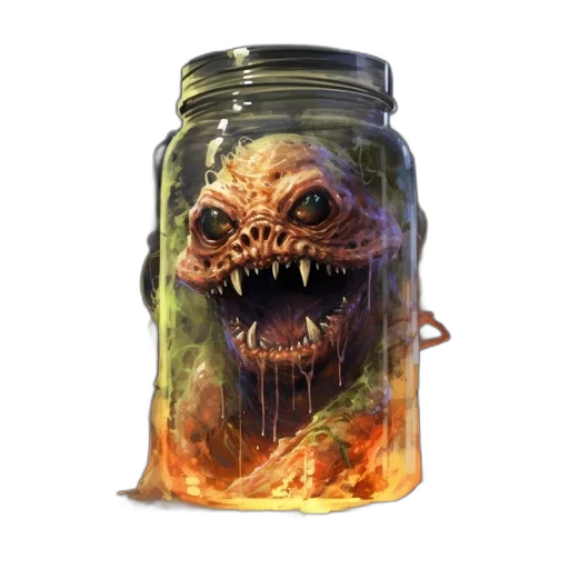 creature, mask, face, bottle transparent PNG cut-out