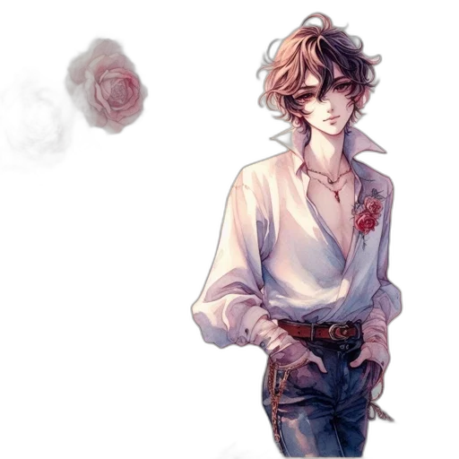staff, weapon, flower, jacket transparent PNG cut-out