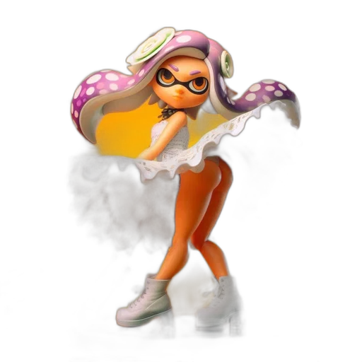 dress, weapon, staff, hair transparent PNG cut-out