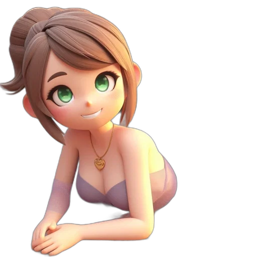 dress, jewelry, face, 3d render transparent PNG cut-out