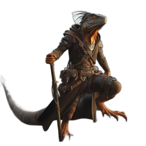 dragon, creature, animal, staff transparent PNG cut-out
