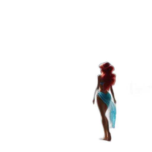 dress, hair, creature, staff transparent PNG cut-out