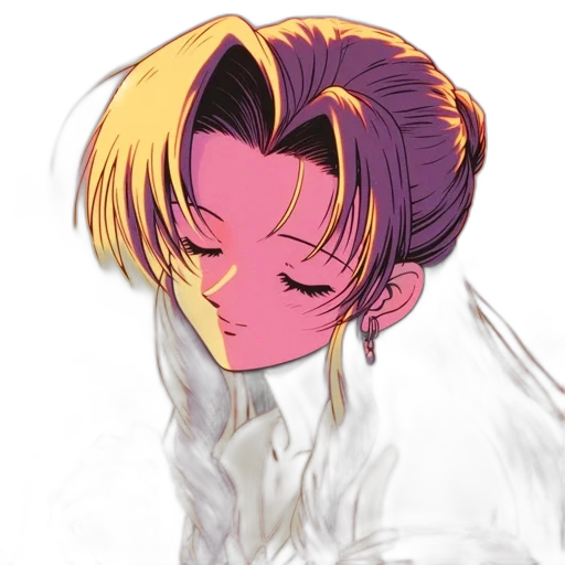 hair, anime, watercolor, vaporwave transparent PNG cut-out
