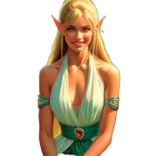 dress, staff, jewelry, face transparent PNG cut-out