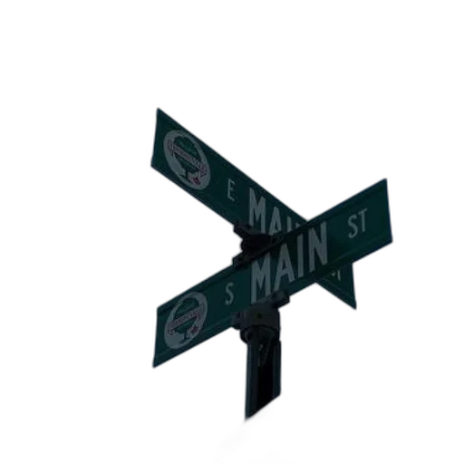3d render, city street, street, sign transparent PNG cut-out