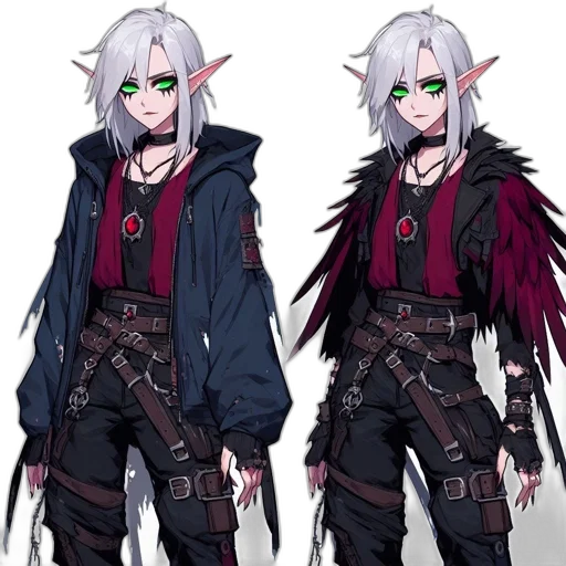 jacket, staff, concept art, fantasy art transparent PNG cut-out