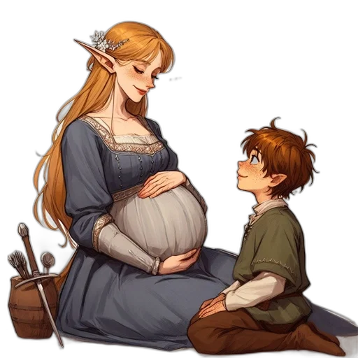 fantasy art, watercolor, concept art, pixel art transparent PNG cut-out