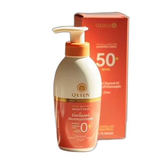 bottle, sunscreen, red, white transparent PNG cut-out