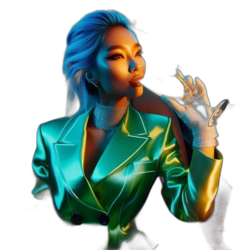 jacket, jewelry, concept art, cyberpunk transparent PNG cut-out