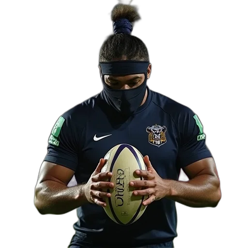 mask, carlton, player, holds transparent PNG cut-out