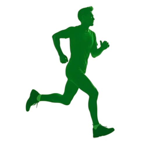 green, silhouette, running, business transparent PNG cut-out