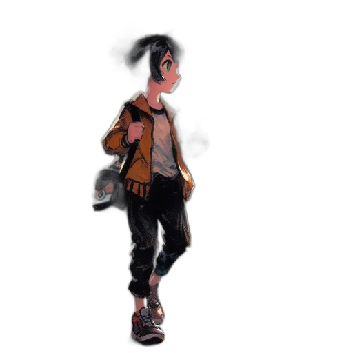 jacket, staff, creature, weapon transparent PNG cut-out