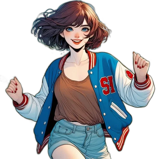 jacket, comic book art, concept art, cartoon transparent PNG cut-out