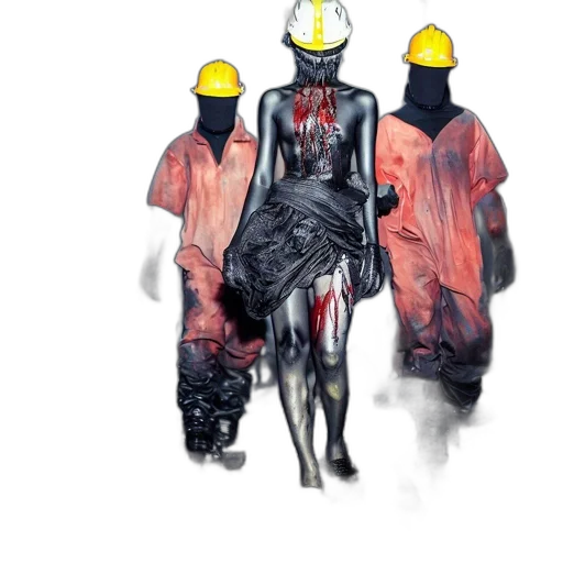 jacket, dress, staff, robot transparent PNG cut-out