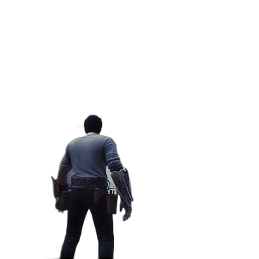 jacket, staff, robot, weapon transparent PNG cut-out