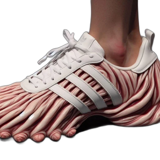 shoes, creature, vaporwave, 3d render transparent PNG cut-out