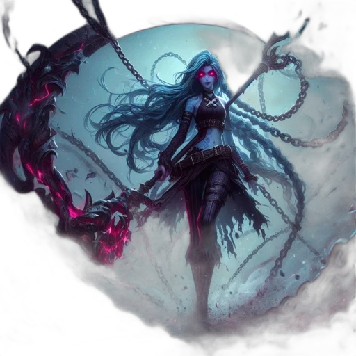 creature, hair, mask, concept art transparent PNG cut-out