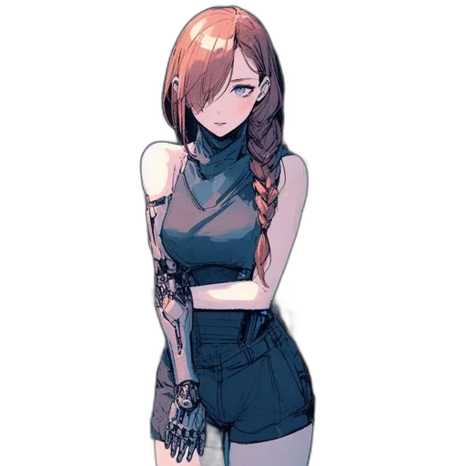dress, jacket, staff, weapon transparent PNG cut-out