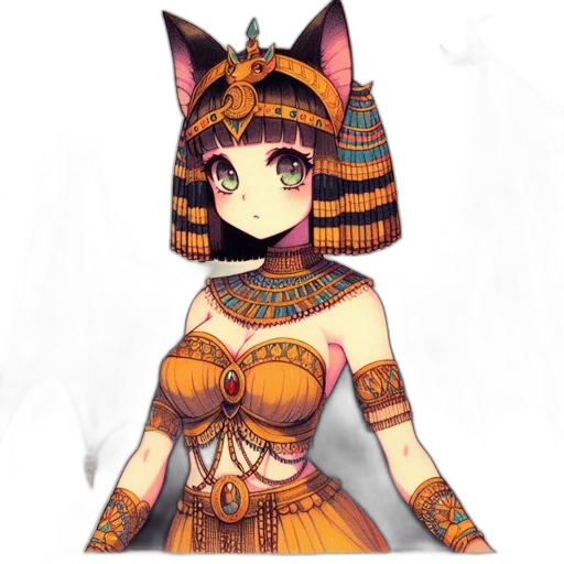 dress, mask, staff, jewelry transparent PNG cut-out