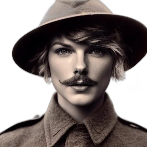 hat, face, photorealistic, pencil sketch transparent PNG cut-out