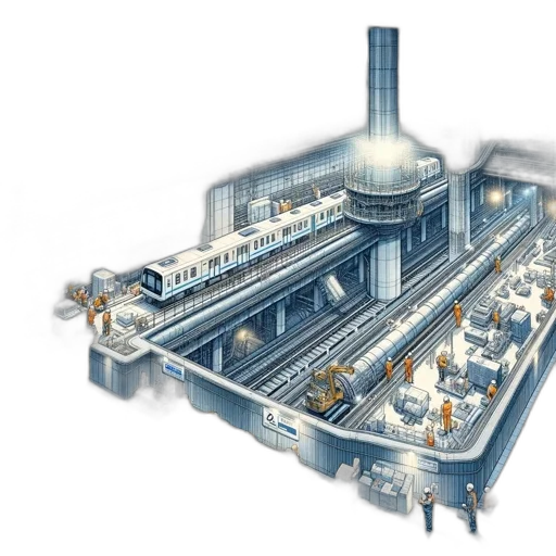 concept art, 3d render, extensive, underground transparent PNG cut-out