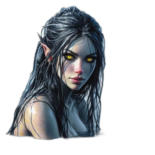 face, fantasy art, concept art, comic book art transparent PNG cut-out