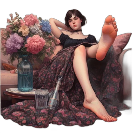 dress, shoes, furniture, photorealistic transparent PNG cut-out