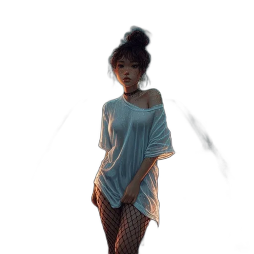 dress, umbrella, creature, robot transparent PNG cut-out