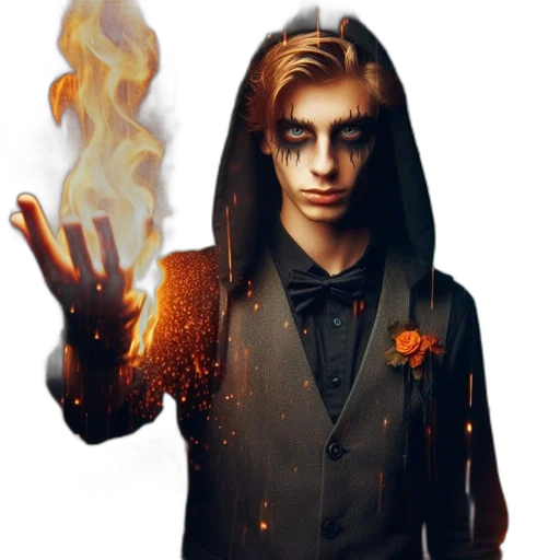 staff, jacket, mask, fantasy art transparent PNG cut-out