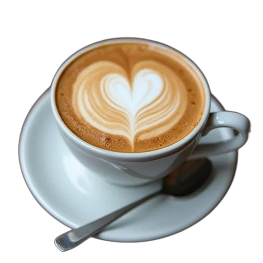 food, photorealistic, 3d render, latte transparent PNG cut-out
