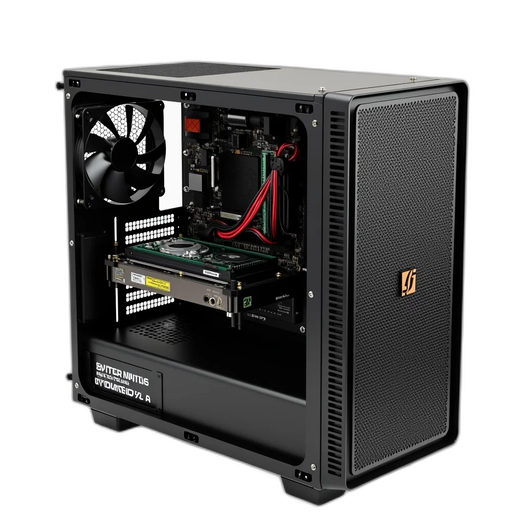 3d render, compact, black, computer transparent PNG cut-out