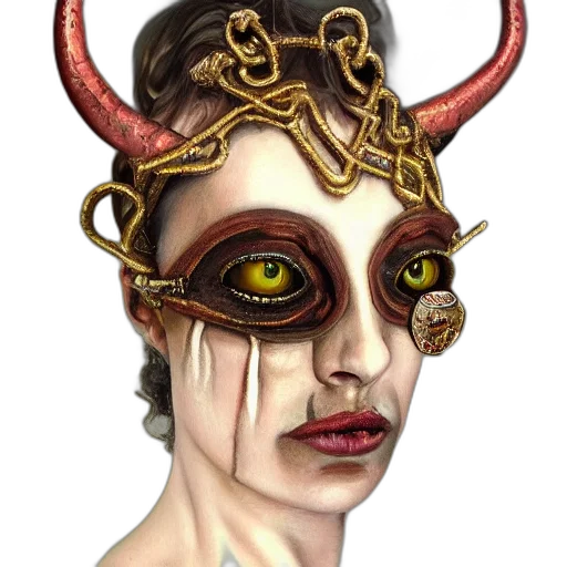 mask, face, crown, jewelry transparent PNG cut-out