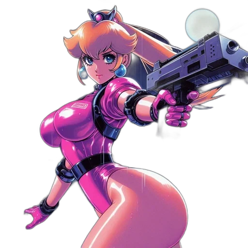 weapon, robot, concept art, vaporwave transparent PNG cut-out