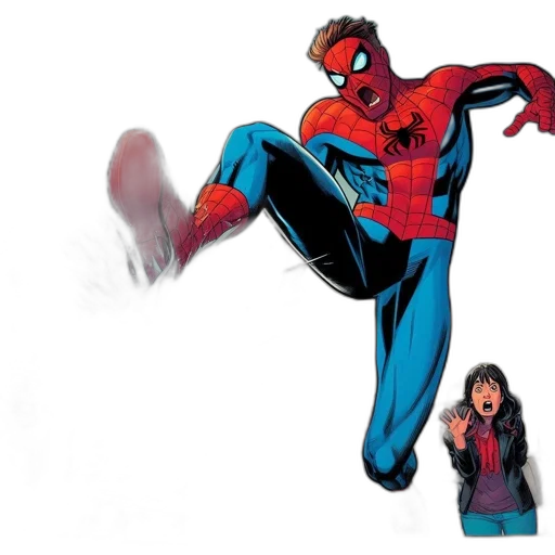 comic book art, concept art, 3d render, spider-man transparent PNG cut-out